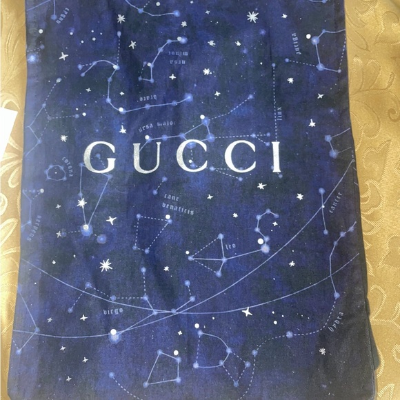 Authentic Gucci Astronomy Zodiac Canvas Tote Bag Blue Stars Constellations - Picture 4 of 6